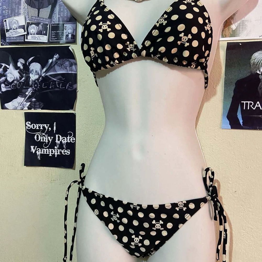 Zara New Dark Polka Dot Print Beach Party 2-Piece Set